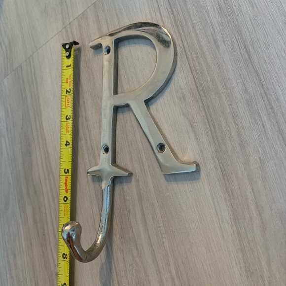 Letter R Silver Wall Hook - Picture 2 of 4